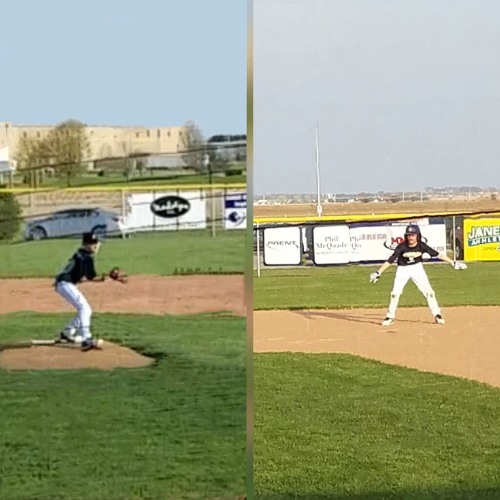 Ty Worden playing baseball.